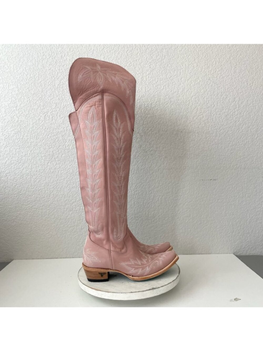Lane LEXINGTON Over the Knee Womens Cowboy Boots 9 Blush Pink Western Cowgirl - Picture 2 of 12